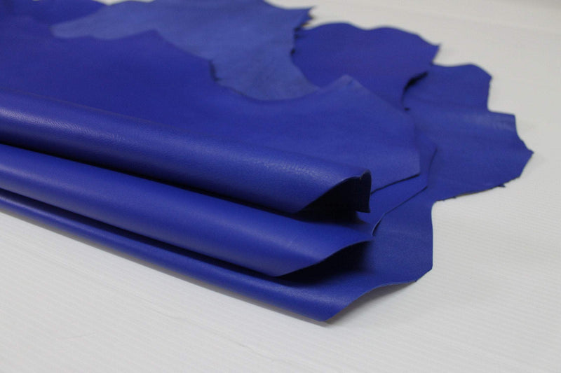 ROYAL BLUE smooth Italian genuine Lambskin Lamb Sheep leather skins hides 0.5mm to 1.2mm