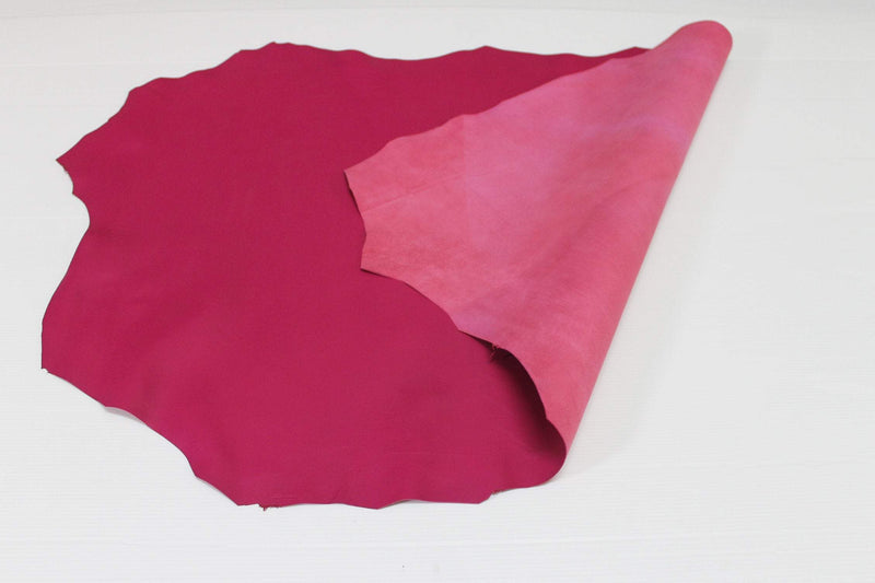 HOT PINK Fuchsia pink smooth Italian genuine Lambskin Lamb Sheep leather skins hides 0.5mm to 1.2mm