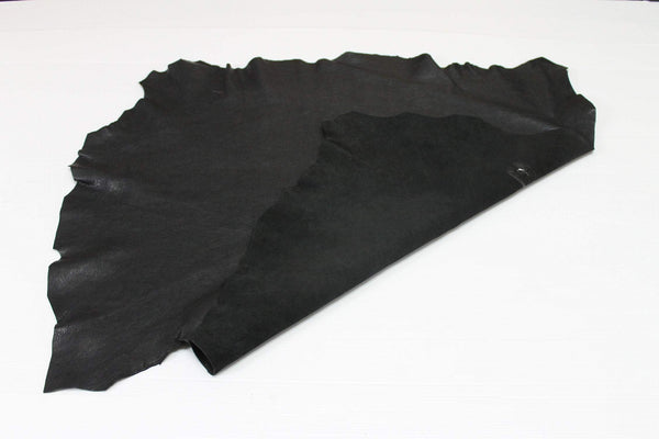 BLACK ROUGH vegetable tan Italian genuine Goatskin Goat leather skins hides 0.5mm to 1.2mm