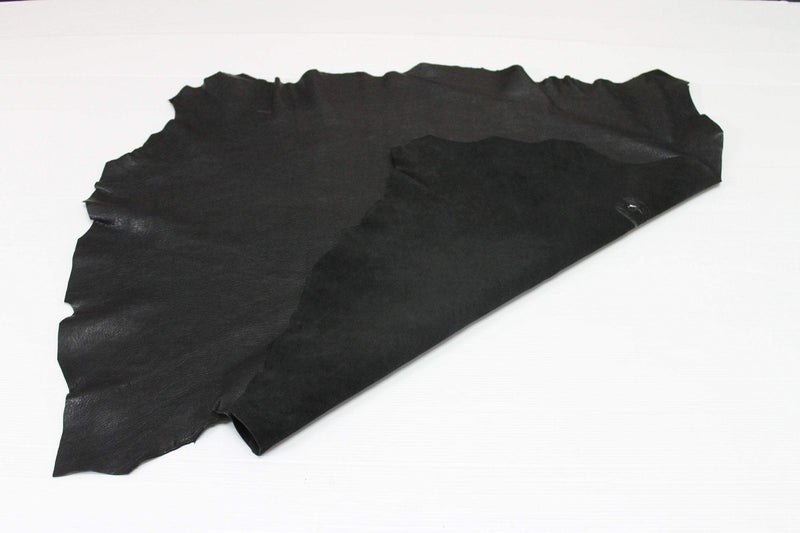 BLACK ROUGH vegetable tan Italian genuine Goatskin Goat leather skins hides 0.5mm to 1.2mm