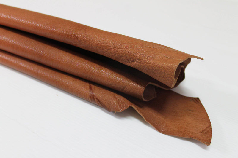 TAN BROWN ROUGH vegetable tan Italian genuine Goatskin Goat leather skins hides 0.5mm to 1.2mm