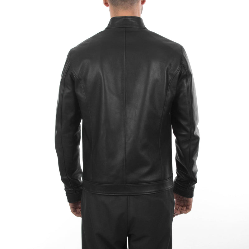 Italian handmade Fantastic slim fit Men soft genuine lambskin leather jacket color BLACK XS to 2XL