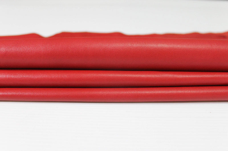 NATURAL RED smooth Italian genuine Lambskin Lamb Sheep leather skins hides 0.5mm to 1.2mm