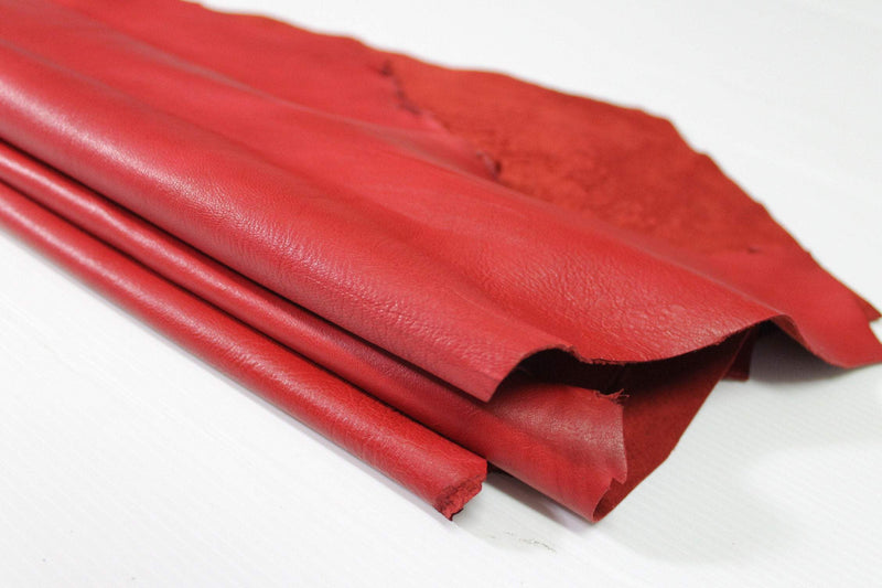 NATURAL RED smooth Italian genuine Lambskin Lamb Sheep leather skins hides 0.5mm to 1.2mm