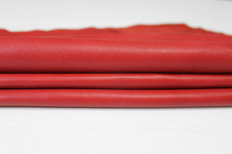 NATURAL RED smooth Italian genuine Lambskin Lamb Sheep leather skins hides 0.5mm to 1.2mm