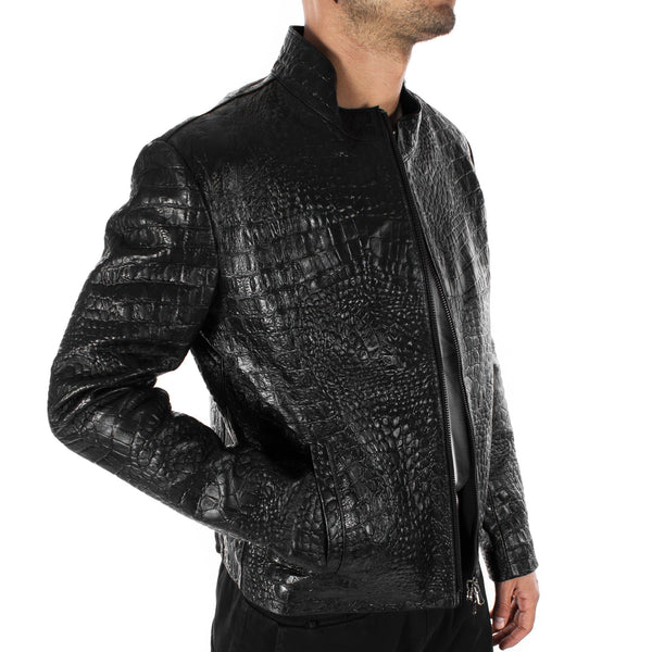 Burberry Alligator Leather Jacket in Black for Men