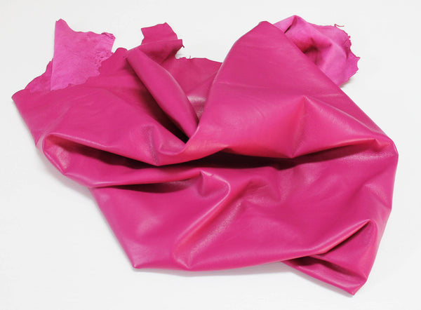 Italian Lamb Sheep lambskin leather 12 skins hides ROSE HOT PINK 80-90sqf