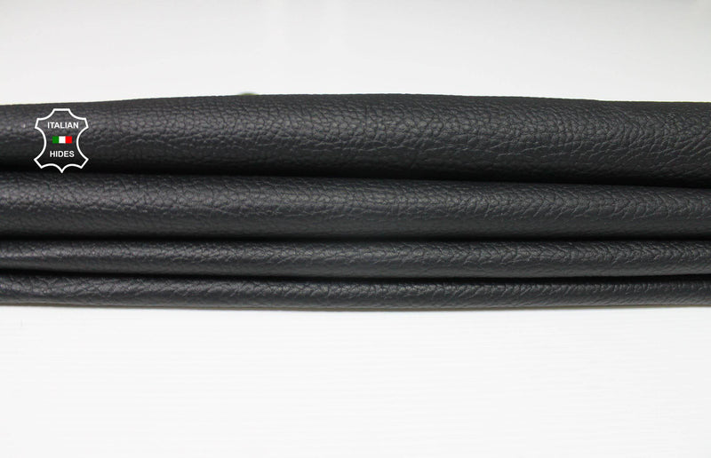 BLACK PEBBLE GRAINY grain textured Italian genuine Lambskin Lamb Sheep Leather skins hides 0.5mm to 1.2mm