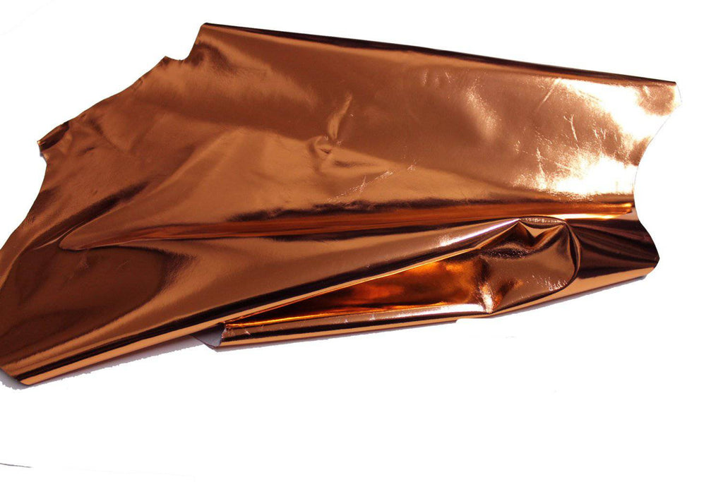 METALLIC COPPER Italian lambskin leather skins | ITALIANSKINS