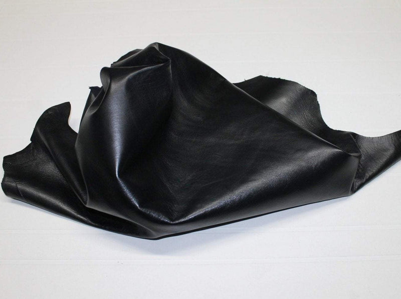 Italian genuine Goatskin Goat leather 12 skins hides BLACK 75-80sqf