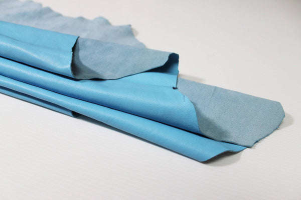 LIGHT BLUE sky blue sky smooth Italian genuine Lambskin Lamb Sheep wholesale leather skins material for sewing high quality 0.5mm to 1.2mm