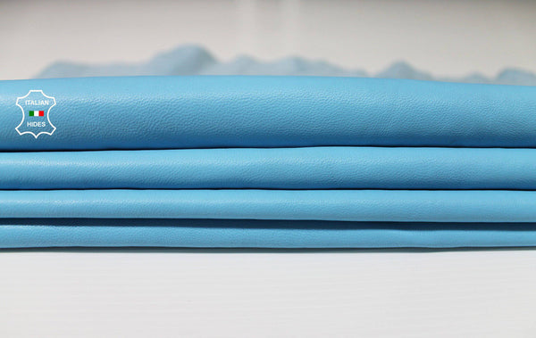 LIGHT BLUE sky blue sky smooth Italian genuine Lambskin Lamb Sheep wholesale leather skins material for sewing high quality 0.5mm to 1.2mm