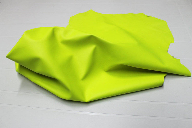 FLASHY NEON YELLOW Italian Goatskin leather skins hides  250sqf