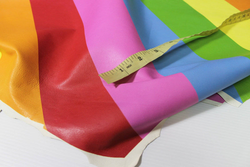 RAINBOW MULTICOLOUR colors gay flag Italian genuine Lambskin Lamb Sheep wholesale leather skins material for sewing 0.5mm to 1.0mm