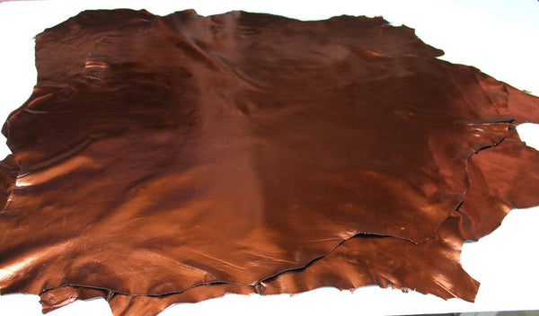 Italian genuine lambskin leather material for sewing 12 skins hides METALLIC RUST COPPER 80-90sqf