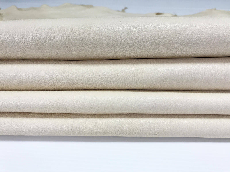Italian lambskin leather 12 skins hides natural unfinished BUTTER CREAMER IVORY vegetable tanned 80-90sqf