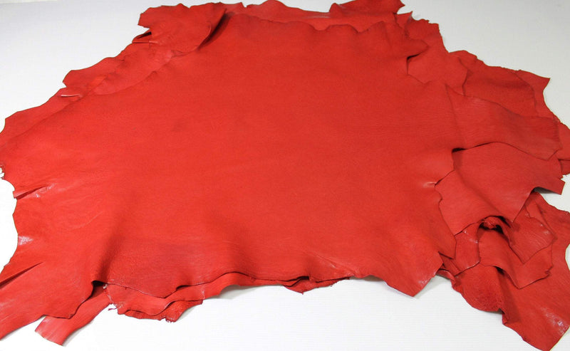 WASHED RED natural grainy Vegetable tan Italian genuine Lambskin Lamb Sheep leather skins hides 0.5mm to 1.2mm