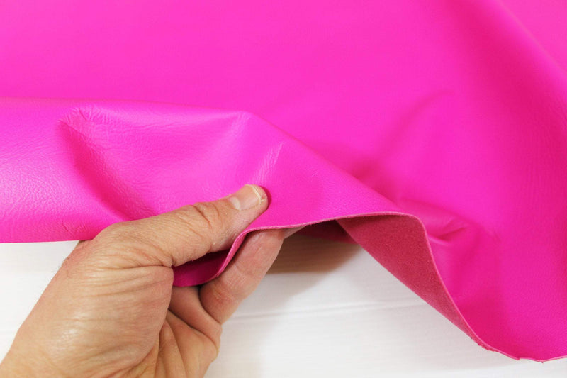 NEON PINK FLASHY smooth Italian genuine Lambskin Lamb Sheep leather skins hides 0.5mm to 1.2mm