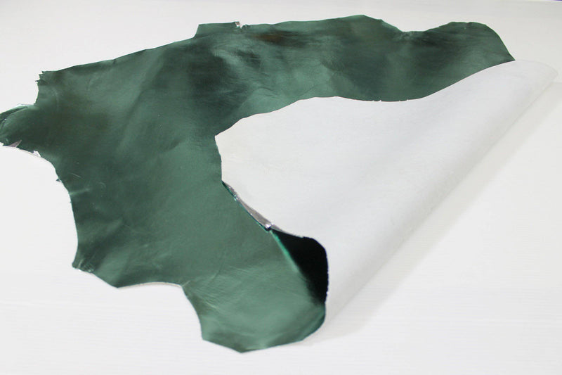 METALLIC MINT GREEN smooth Italian genuine Lambskin Lamb Sheep leather skins hides