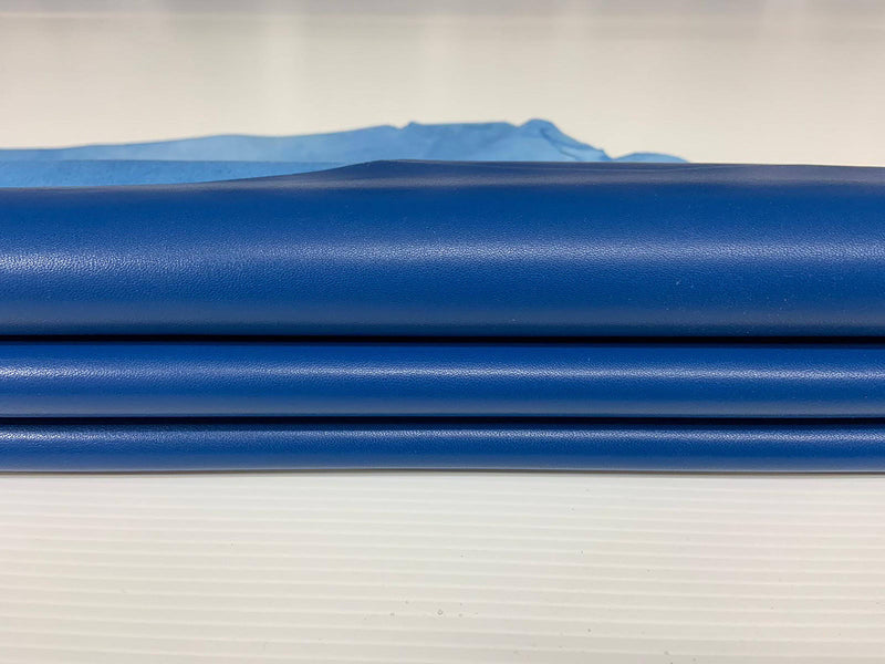 COBALT BLUE smooth Italian genuine Lambskin Lamb Sheep wholesale leather skins material for sewing high quality 0.5mm to 1.2mm