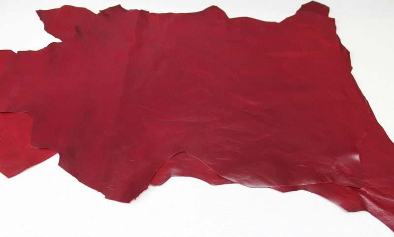 RED WINE ANTIQUED Vegetable tan Italian genuine Goatskin Goat leather skins hides 0.5mm to 1.2mm