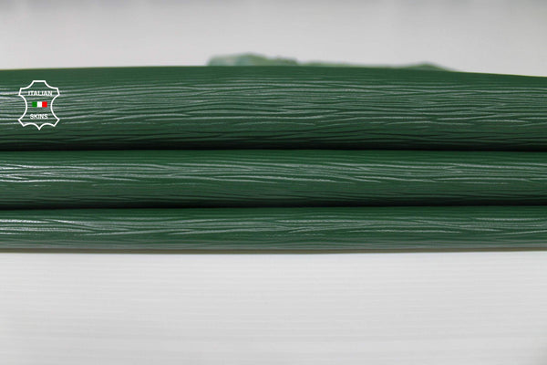 SAFFIANO GREEN Textured EPI Lv embossed Italian Goatskin Goat genuine leather 12 skins hides total 90sqf 0.9mm