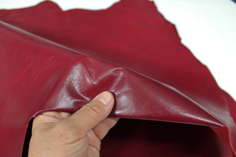 RED WINE ANTIQUED Vegetable tan Italian genuine Goatskin Goat leather skins hides 0.5mm to 1.2mm