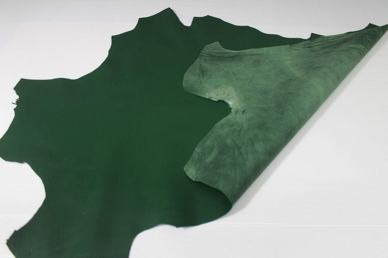 SAFFIANO GREEN Textured EPI Lv embossed Italian Goatskin Goat genuine leather 12 skins hides total 90sqf 0.9mm