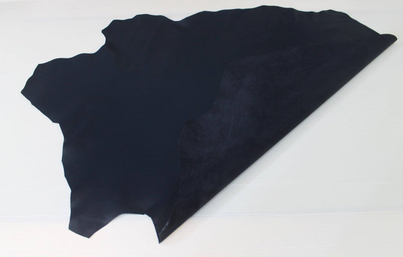 MIDNIGHT BLUE dark blue smooth Italian genuine Lambskin Lamb Sheep leather skins hides 0.5mm to 1.2mm