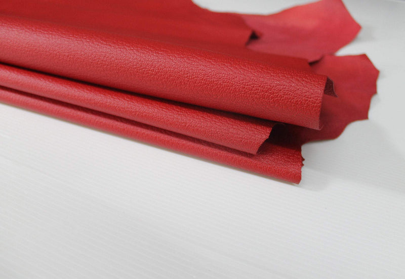 RED PEBBLE GRAINY grain textured Italian genuine Goatskin Goat Leather skins hides 0.5mm to 1.2mm