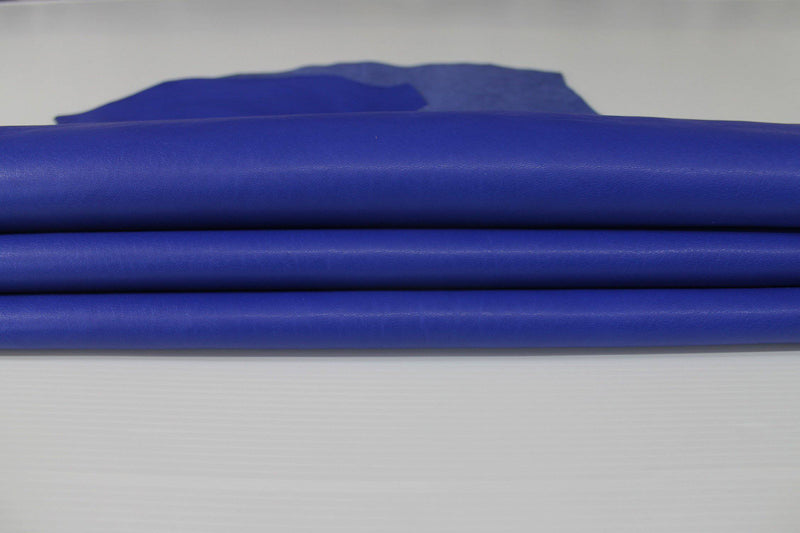 WASHED ROYAL BLUE vegetable tan Italian genuine Lambskin Lamb Sheep wholesale leather skins material for sewing high quality 0.5mm to 1.2mm