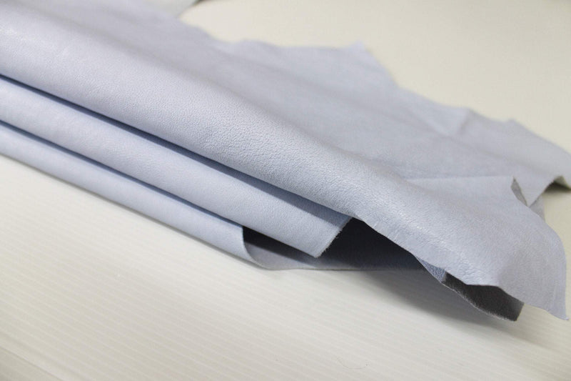 WASHED POWDER BLUE  vegetable tan Italian genuine Lambskin Lamb Sheep wholesale leather skins sewing material  high quality 0.5mm to 1.2mm