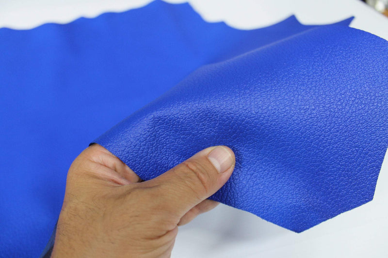 BLUE PEBBLE GRAINY grain royal blue textured Italian genuine Goatskin Goat Leather skins hides 0.5mm to 1.2mm