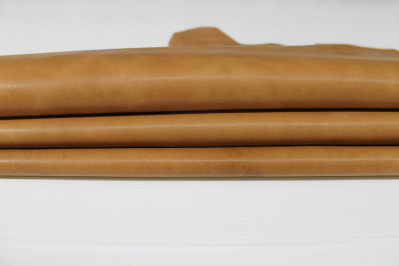 NATURAL TAN Italian Goatskin leather 12 skins hides  vegetable tanned 80-90sqf 1.0mm