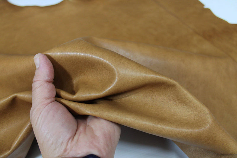 NATURAL TAN Italian Goatskin leather 12 skins hides  vegetable tanned 80-90sqf 1.0mm