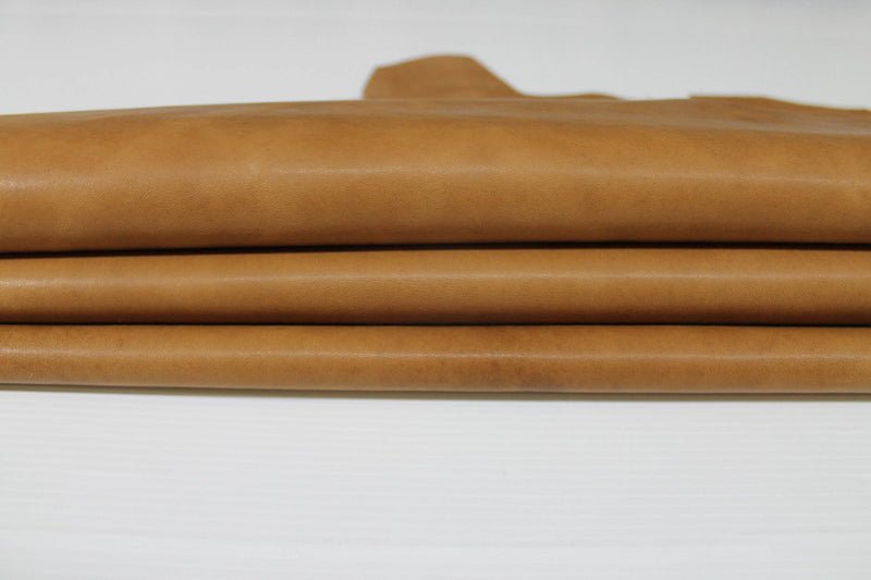 NATURAL TAN Italian Goatskin leather 12 skins hides  vegetable tanned 80-90sqf 1.0mm