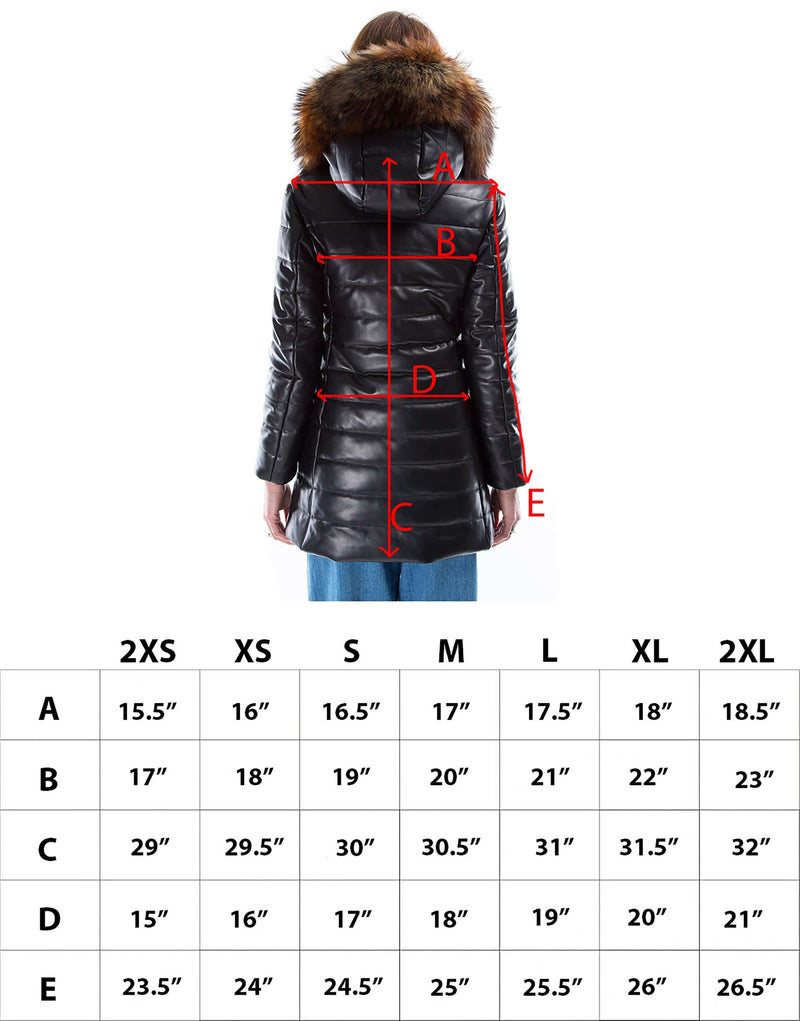 Italian handmade Women genuine soft lambskin leather hooded quilted warm jacket coat slim fit color black