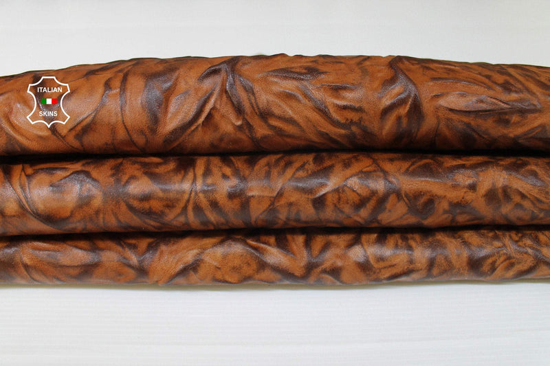 BROWN WRINKLED ANTIQUED rustic vegetable tan Italian lambskin lamb sheep wholesale leather skins 0.5mm to 1.2 mm