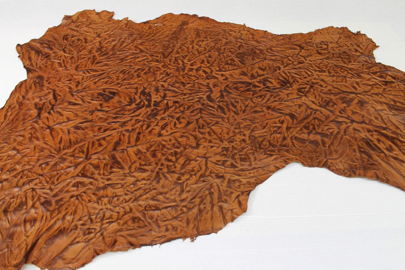 BROWN WRINKLED ANTIQUED rustic vegetable tan Italian lambskin lamb sheep wholesale leather skins 0.5mm to 1.2 mm