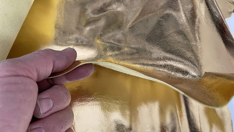 METALLIC GOLD strong Italian Goatskin Goat leather skins 0.5mm to 1.2 mm