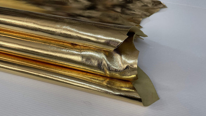 METALLIC GOLD strong Italian Goatskin Goat leather skins 0.5mm to 1.2 mm
