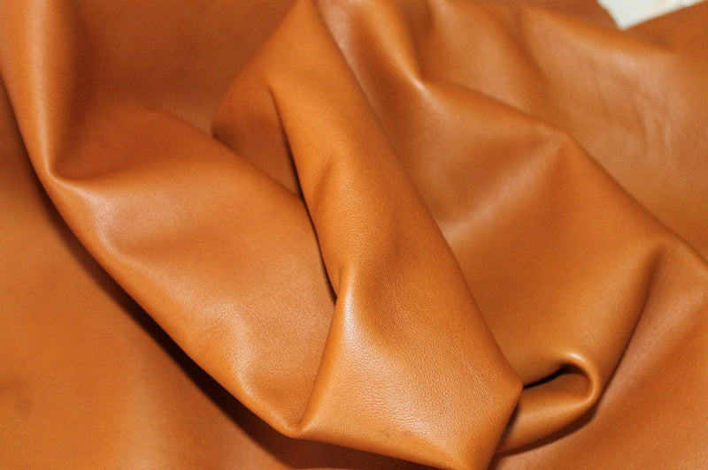 Italian lambskin leather 12 skins hides SADDLE TAN CUOIO 80-90sqf